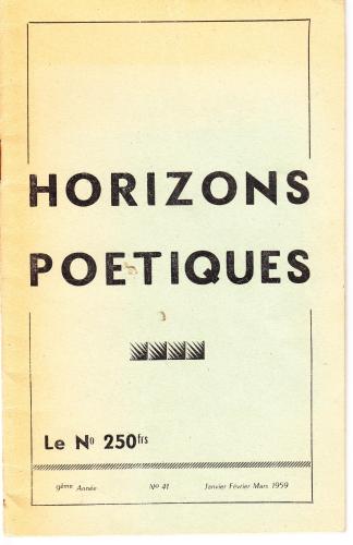 Horizon Poétique mars 1959